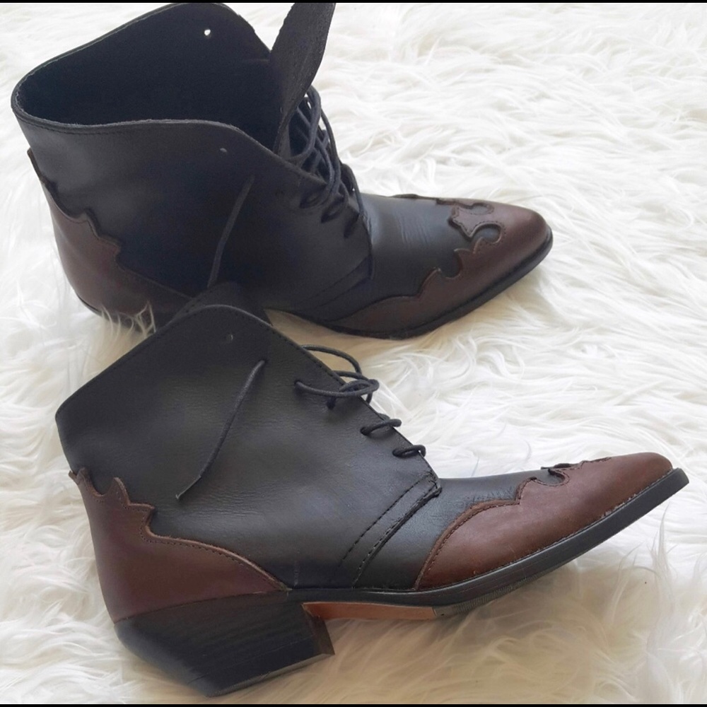 Vintage spiegel leather western booties